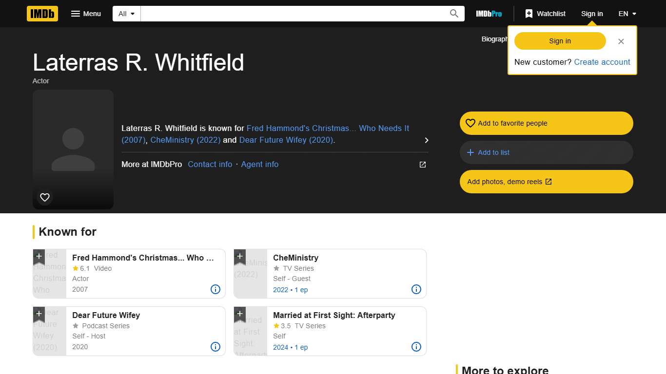 Laterras R. Whitfield - IMDb