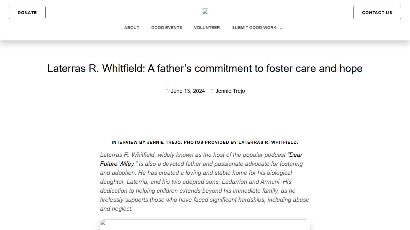 Laterras R. Whitfield: A father's commitment to foster care and hope | Dallas Doing Good
